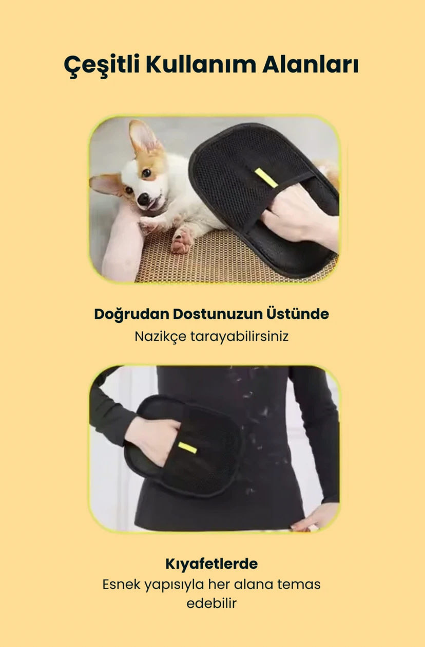 KEDİ KÖPEK TÜY ALICI ÇİFT TARAFLI ELDİVEN